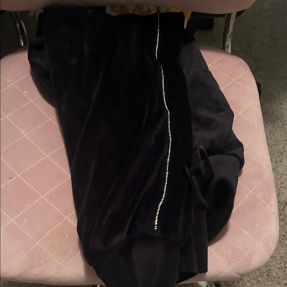 Victoria's Secret Black Track Pants with Rhinestone Side Trim